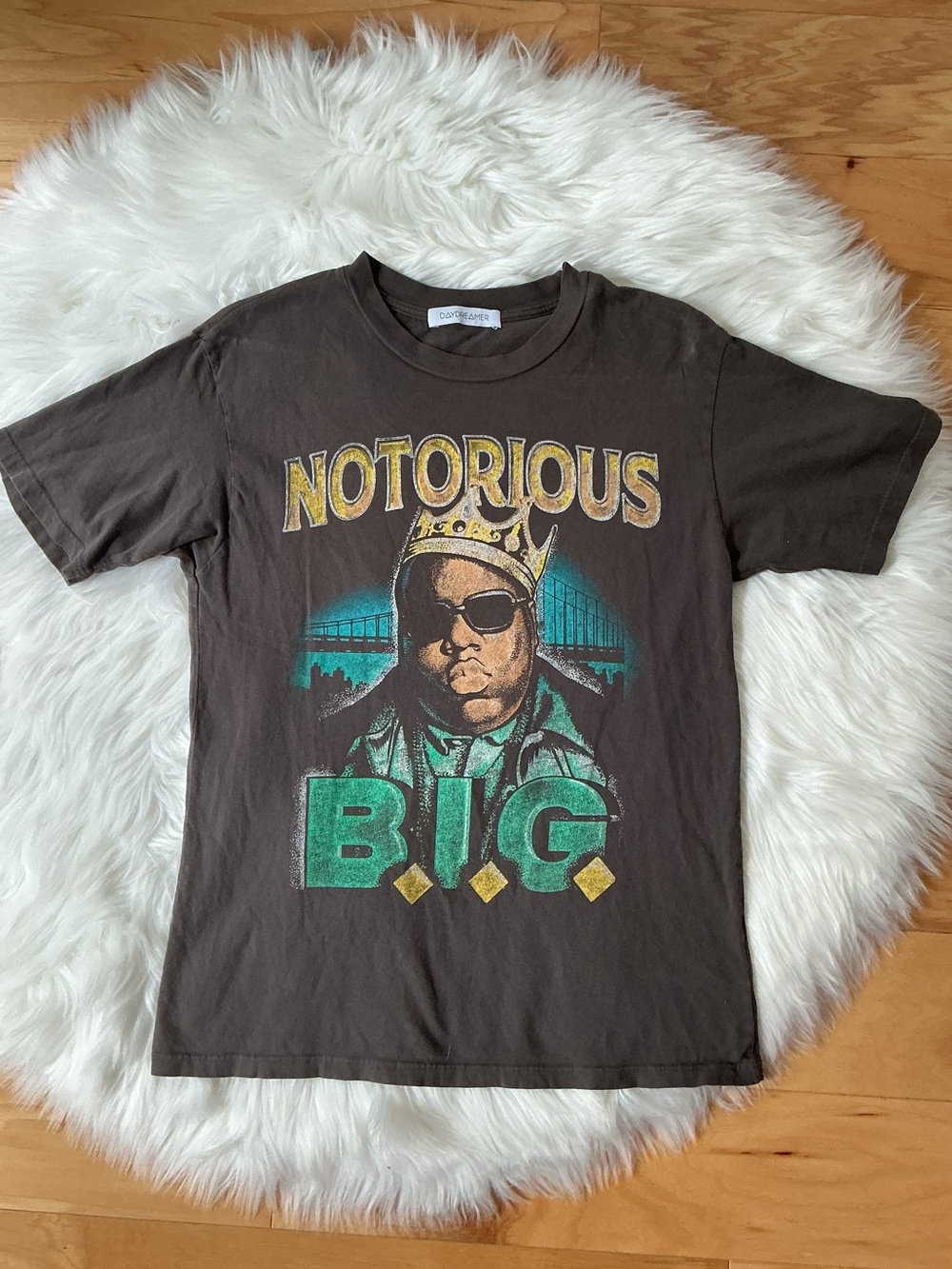 Daydreamer Grey Notorious B.I.G. Graphic Crew Neck Tee Size XS
